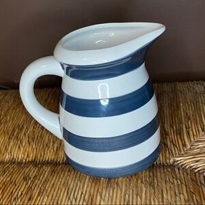 Chefs Made in China Navy White Striped Pitcher